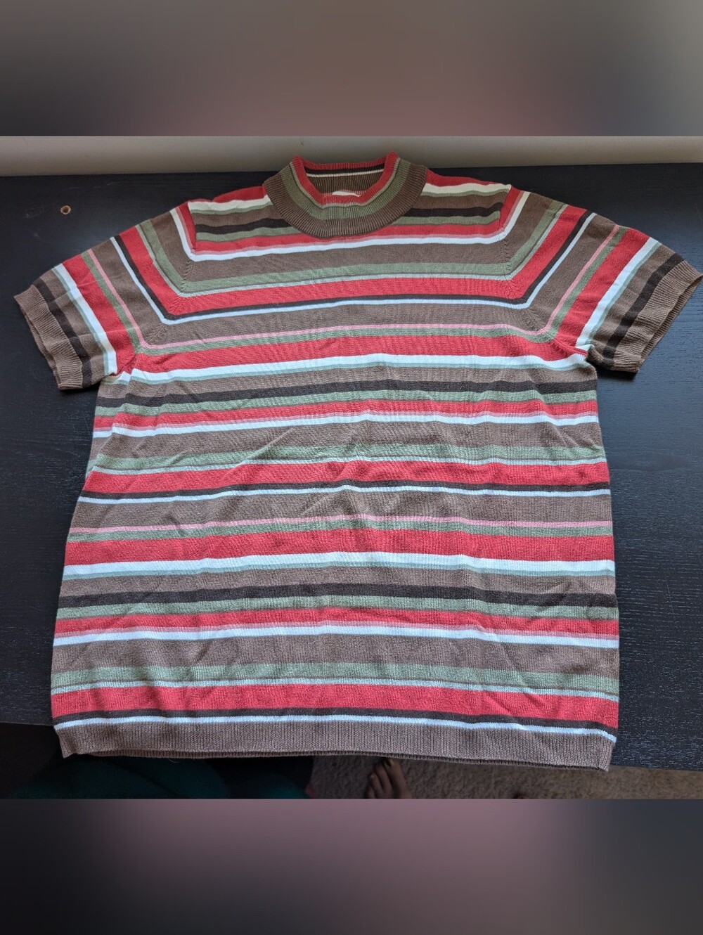 Vintage Alia Striped Knit Mock Neck